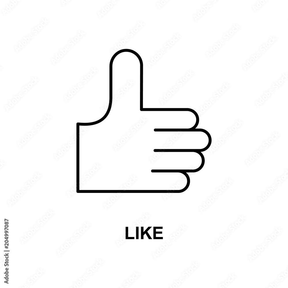 like sign icon. Element of simple web icon with name for mobile concept and web apps. Thin line like sign icon can be used for web and mobile like sign icon. Element of simple web icon with name for mobile concept and web apps. Thin line like sign icon can be used for web and mobile