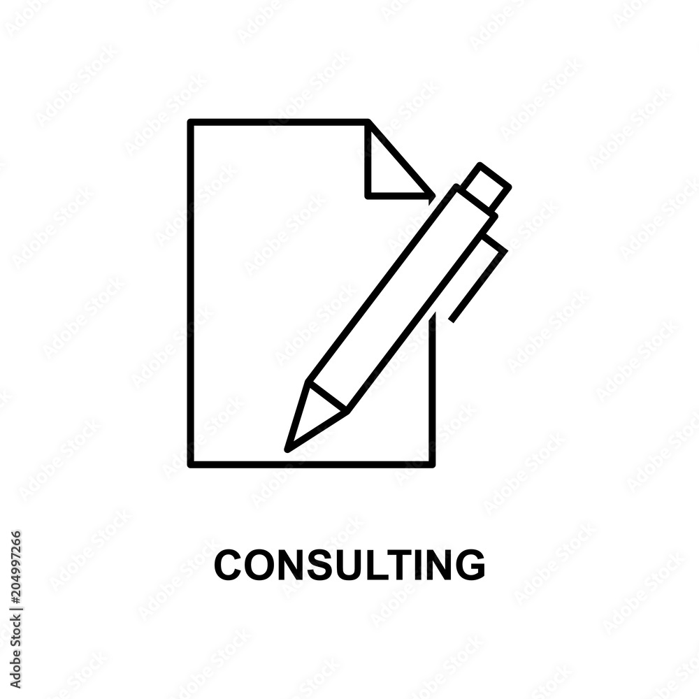 consulting icon. Element of simple web icon with name for mobile concept and web apps. Thin line consulting icon can be used for web and mobile consulting icon. Element of simple web icon with name for mobile concept and web apps. Thin line consulting icon can be used for web and mobile