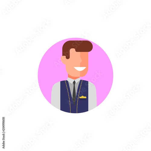 colored avatar of waiter icon. Element of colored people profession icon for mobile concept and web apps. Detailed colored avatar of waiter icon can be used for web and mobile