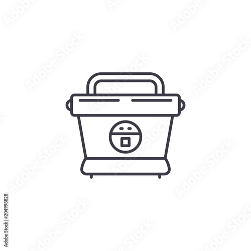 Cooler bag linear icon concept. Cooler bag line vector sign, symbol, illustration.