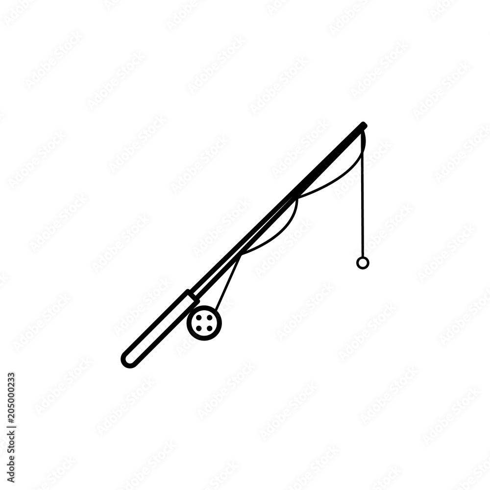 fishing rod icon. Element of travel icon for mobile concept and web apps.  Thin line fishing rod icon can be used for web and mobile. Premium icon  Stock Vector