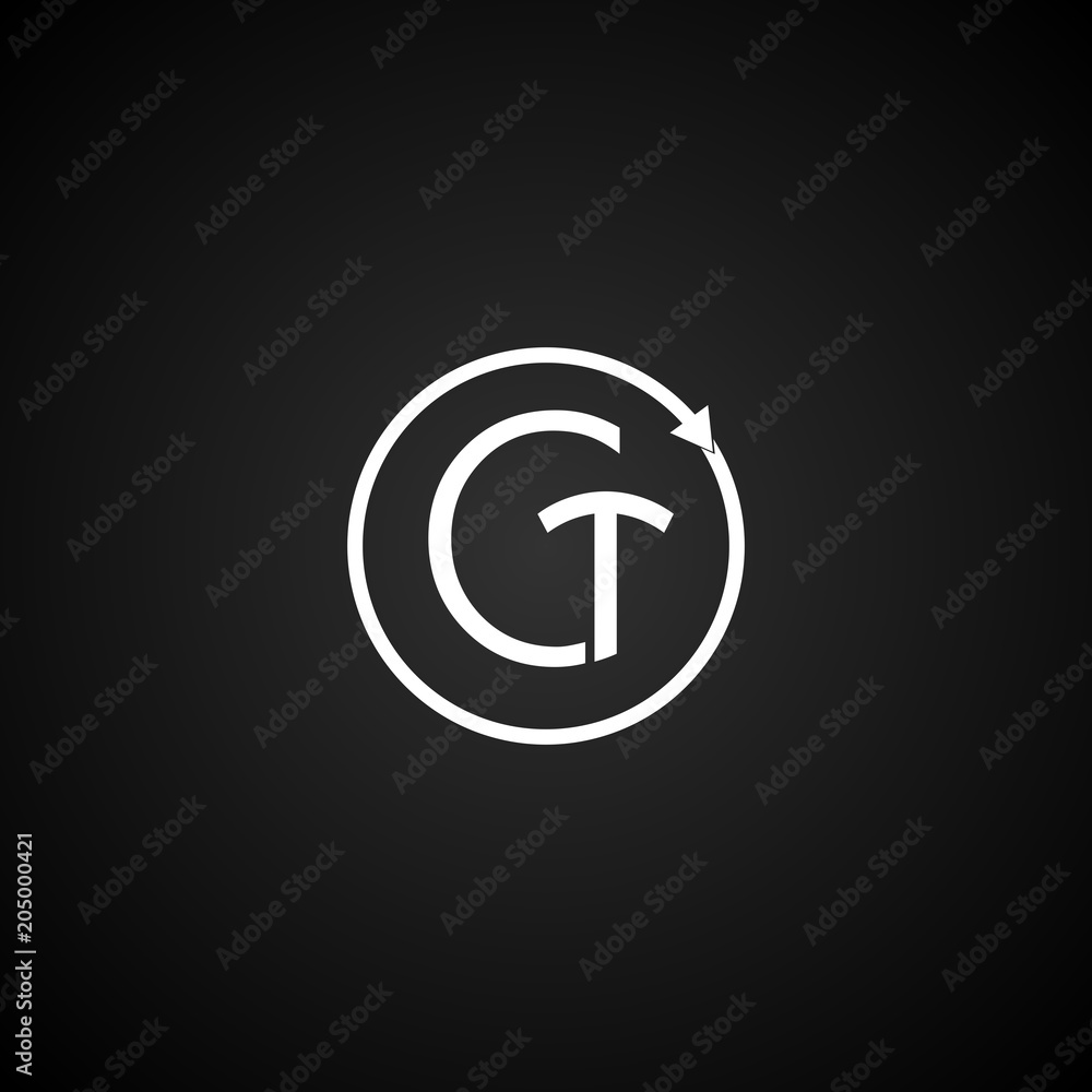 Letter GT Circle Arrow Abstract Icon Modern Logo Design Template Letter GT Circle Arrow Abstract Icon Modern Logo Design Template