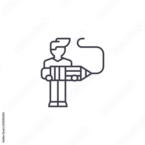 Designer illustrator linear icon concept. Designer illustrator line vector sign, symbol, illustration.