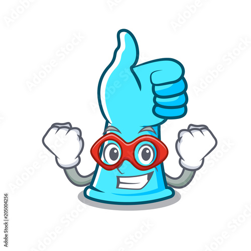 Super hero rubber gloves character cartoon