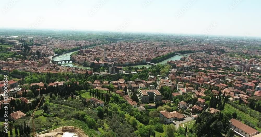 Wide, scenic Verona cityscape in Italy Wide, scenic Verona cityscape in Italy