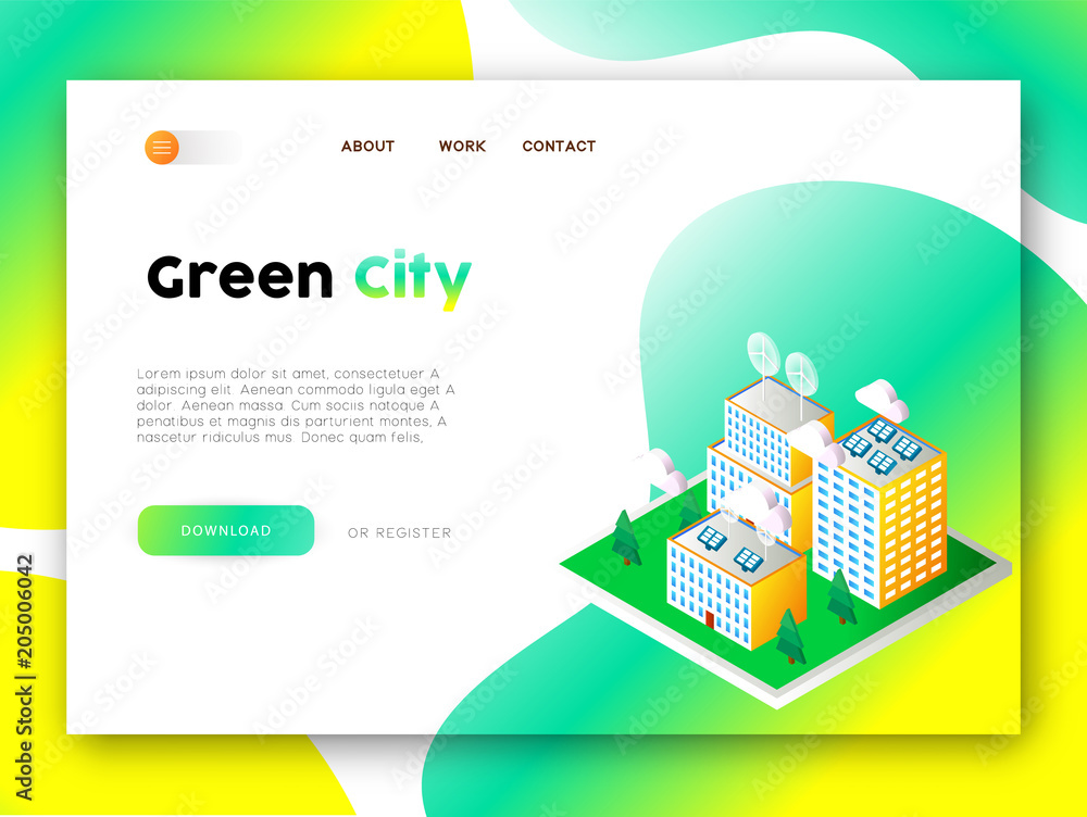 Green city eco friendly web app landing page