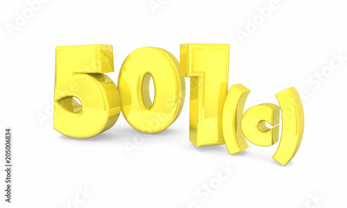 501c Charity Non-Profit Group Tax Status 3d Render Illustration photo