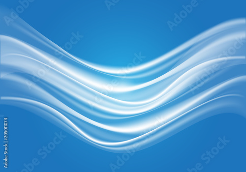 Abstract white wave soft on blue light design modern futuristic background vector illustration.