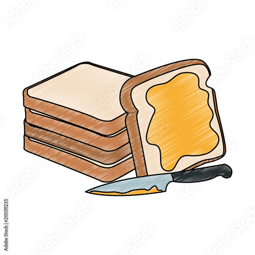 Bread slices with butter vector illustration graphic design