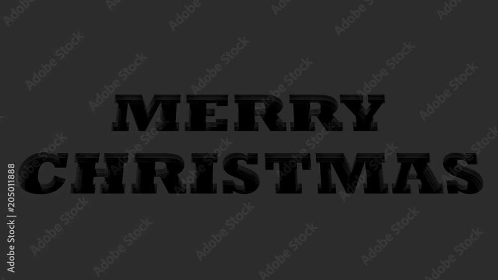 Merry Christmas words cut in black paper