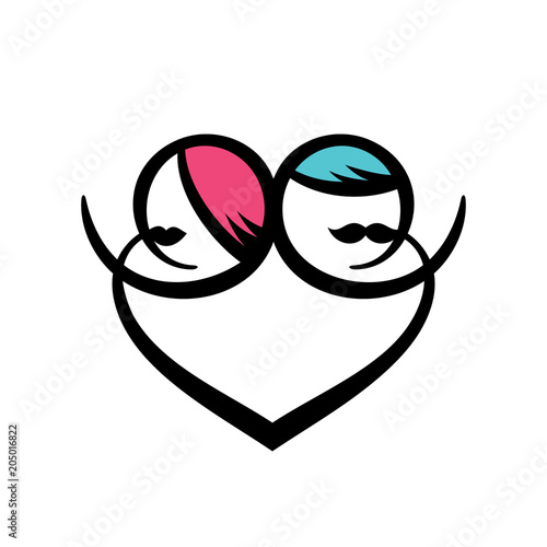 Couple heart sign