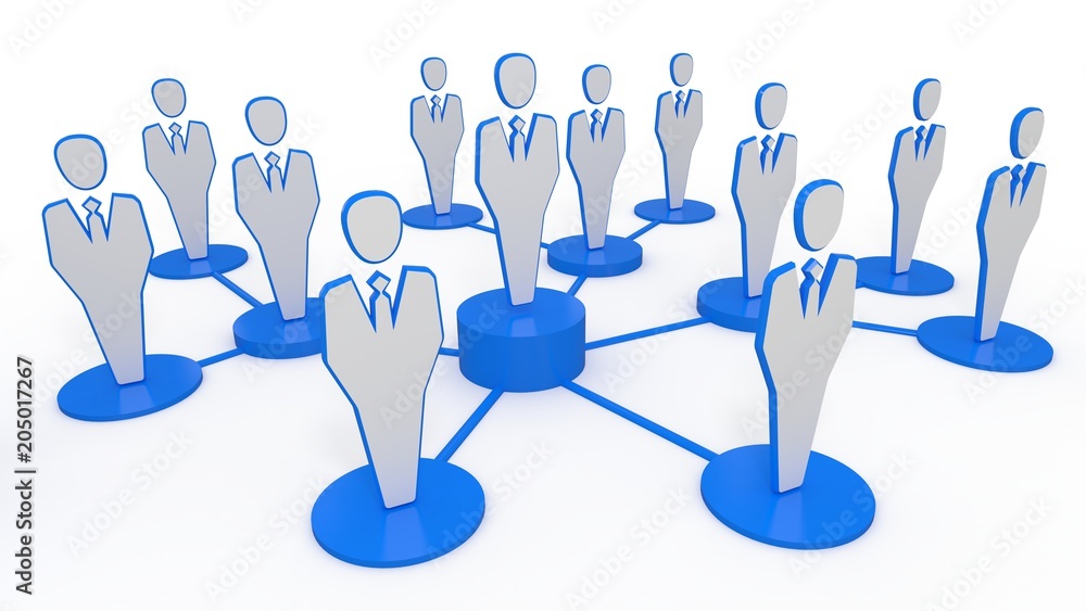 Obraz premium 3d illustration Business Network cooperation