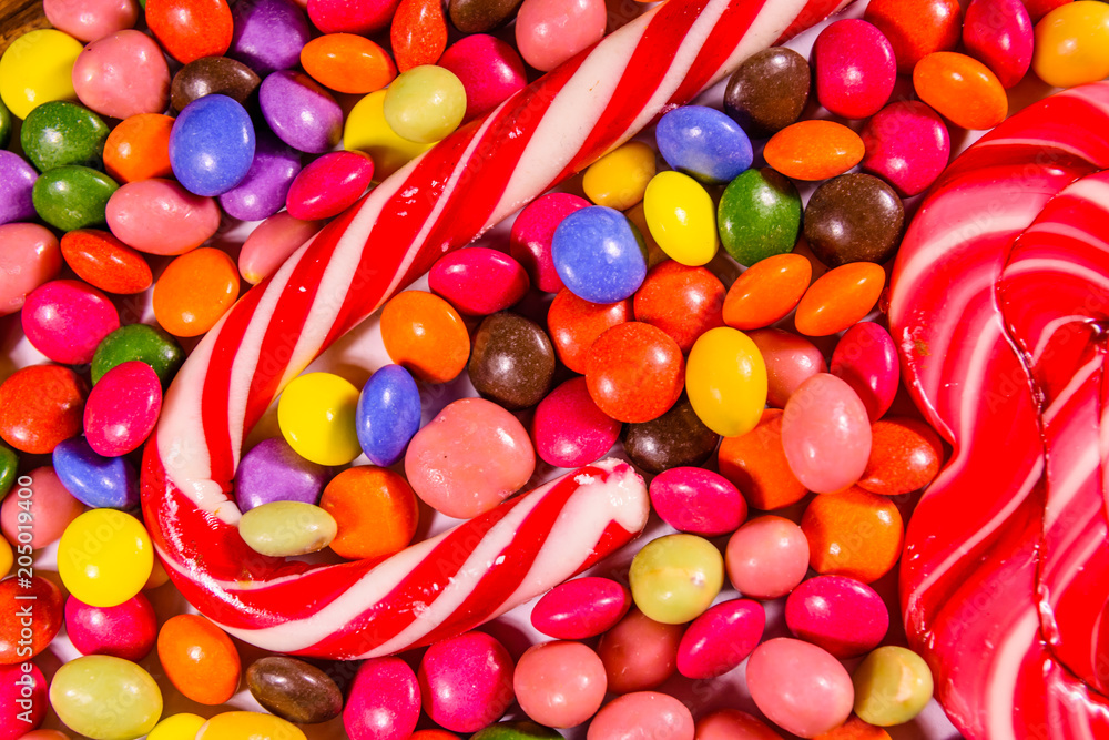 Texture of the different candies for background Texture of the different candies for background