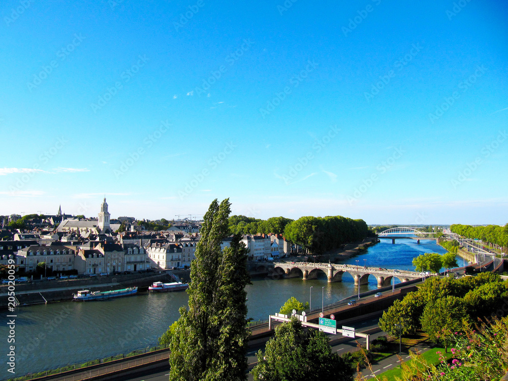 Fototapeta premium ANGERS, bridges Pont de Verdun in Angers, France