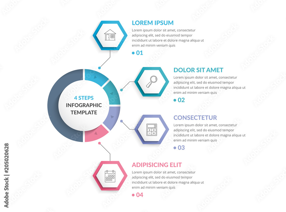 Infographic Template with Four Steps Infographic Template with Four Steps