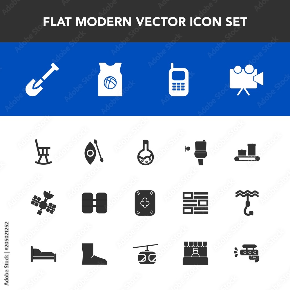 Modern, simple vector icon set with travel, old, bag, laboratory, screen, equipment, restroom, shovel, kayak, tool, water, telephone, phone, poker, video, sign, toilet, cylinder, activity, sport icons Modern, simple vector icon set with travel, old, bag, laboratory, screen, equipment, restroom, shovel, kayak, tool, water, telephone, phone, poker, video, sign, toilet, cylinder, activity, sport icons