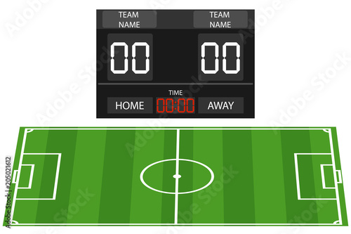 Soccer field, soccer field with tabloid tab. Football banner.