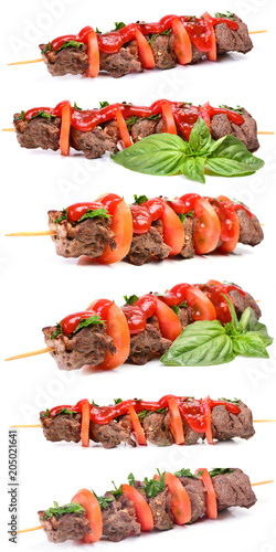 Fragrant mutton shish kebab with sauce