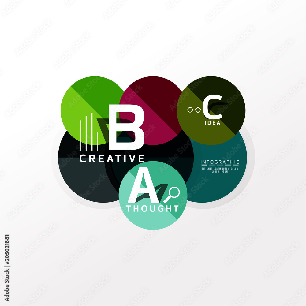 Geometric infographic banner, paper info diagram created with color shapes Geometric infographic banner, paper info diagram created with color shapes