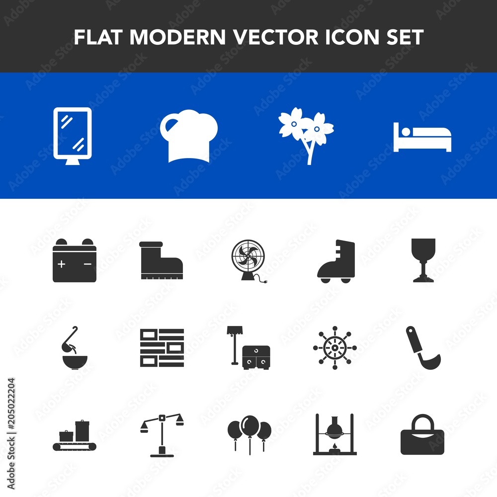 Modern, simple vector icon set with roller, laboratory, bed, soup, sign, sakura, news, footwear, restaurant, food, hotel, chemistry, dinner, flower, spring, chair, glass, newspaper, chef, meal icons Modern, simple vector icon set with roller, laboratory, bed, soup, sign, sakura, news, footwear, restaurant, food, hotel, chemistry, dinner, flower, spring, chair, glass, newspaper, chef, meal icons