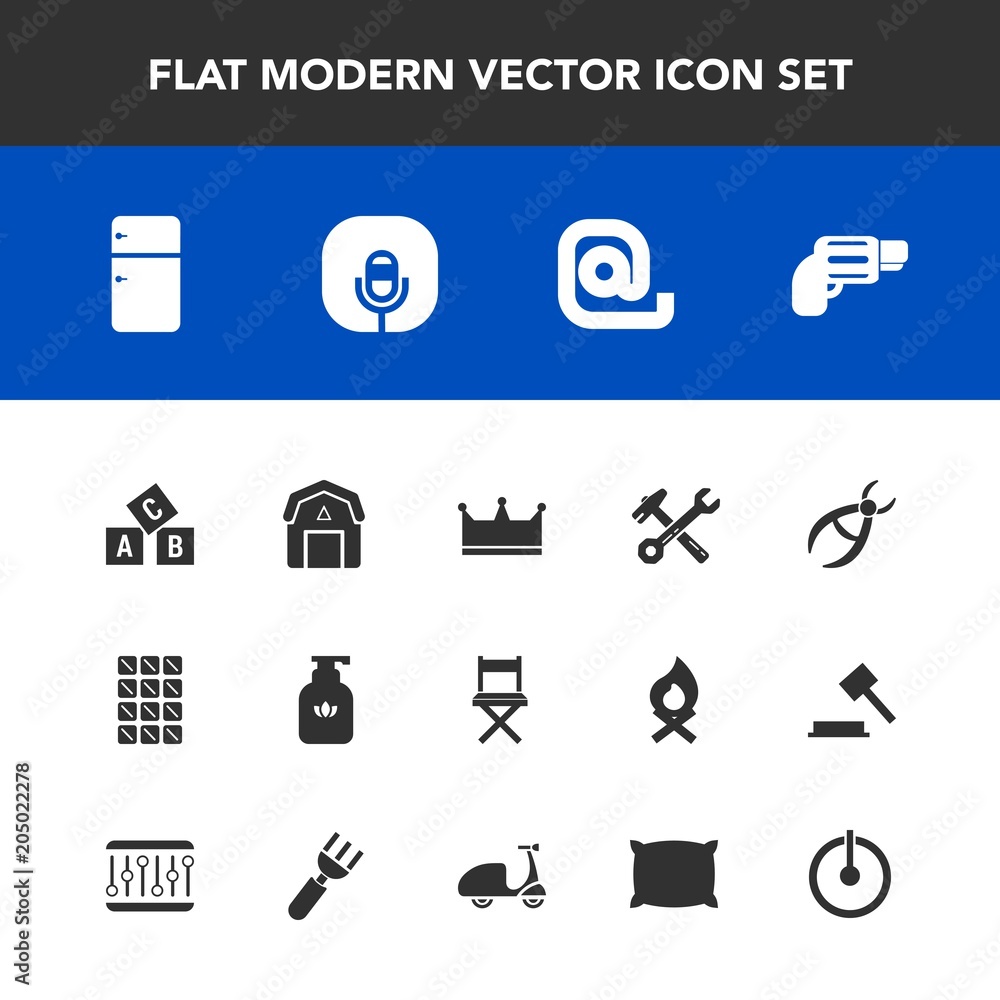 Modern, simple vector icon set with alphabet, spanner, natural, hygiene, clinic, abc, staple, pistol, equipment, wrench, bar, dentistry, weapon, food, dessert, hammer, communication, seat, king icons Modern, simple vector icon set with alphabet, spanner, natural, hygiene, clinic, abc, staple, pistol, equipment, wrench, bar, dentistry, weapon, food, dessert, hammer, communication, seat, king icons