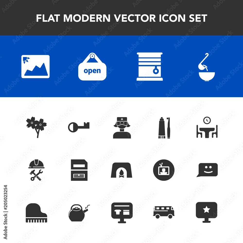 Modern, simple vector icon set with care, construction, curtain, fireplace, file, picture, document, toothbrush, warm, computer, data, spoon, family, dinner, foreman, home, frame, photo, open icons Modern, simple vector icon set with care, construction, curtain, fireplace, file, picture, document, toothbrush, warm, computer, data, spoon, family, dinner, foreman, home, frame, photo, open icons