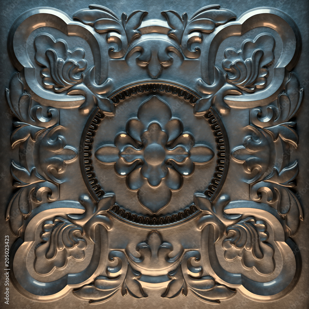 Obraz premium Vintage decorative pattern. 3D rendering.