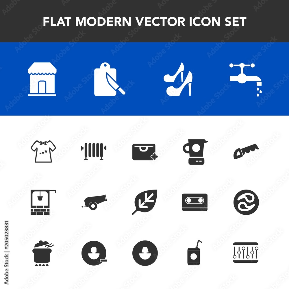 Modern, simple vector icon set with shop, child, hot, weapon, baby, female, home, plant, fork, well, cooking, mixer, stone, bag, kitchen, boiler, water, faucet, leaf, kid, bathroom, cutlery, old icons Modern, simple vector icon set with shop, child, hot, weapon, baby, female, home, plant, fork, well, cooking, mixer, stone, bag, kitchen, boiler, water, faucet, leaf, kid, bathroom, cutlery, old icons