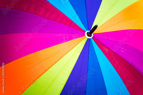 Rainbow spectrum multicolored background of an umbrella.