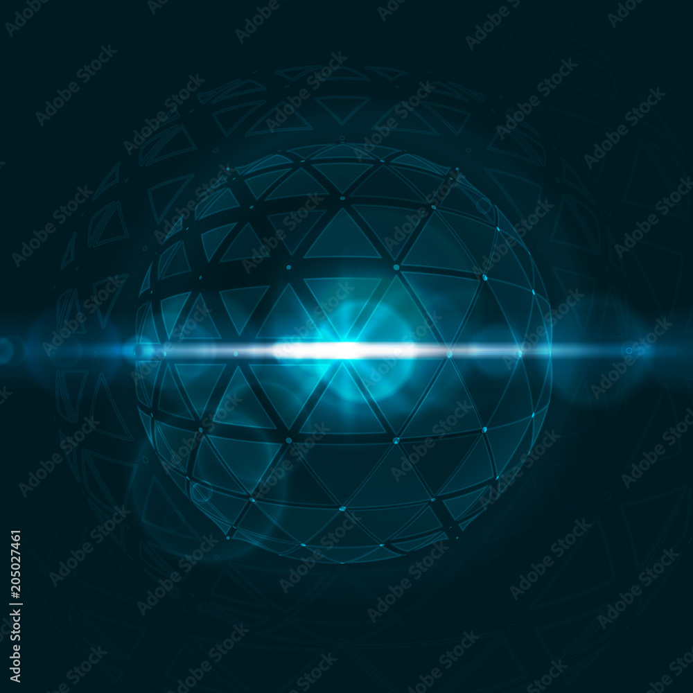 Technology image of globe. Points and triangle shapes constructed the sphere. Graphic concept for your design Technology image of globe. Points and triangle shapes constructed the sphere. Graphic concept for your design