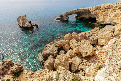 View of a rocky coast in the morning