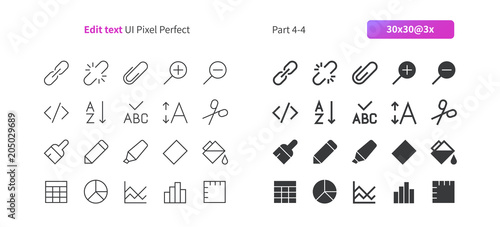 Edit text UI Pixel Perfect Well-crafted Vector Thin Line And Solid Icons 30 3x Grid for Web Graphics and Apps. Simple Minimal Pictogram Part 4-4
