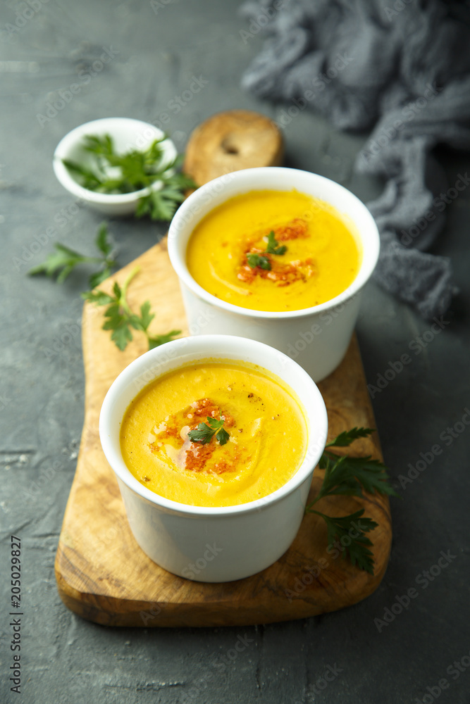 Pumpkin soup with chilli pepper Pumpkin soup with chilli pepper