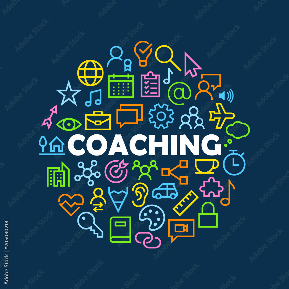 COACHING Symbols in Circle COACHING Symbols in Circle