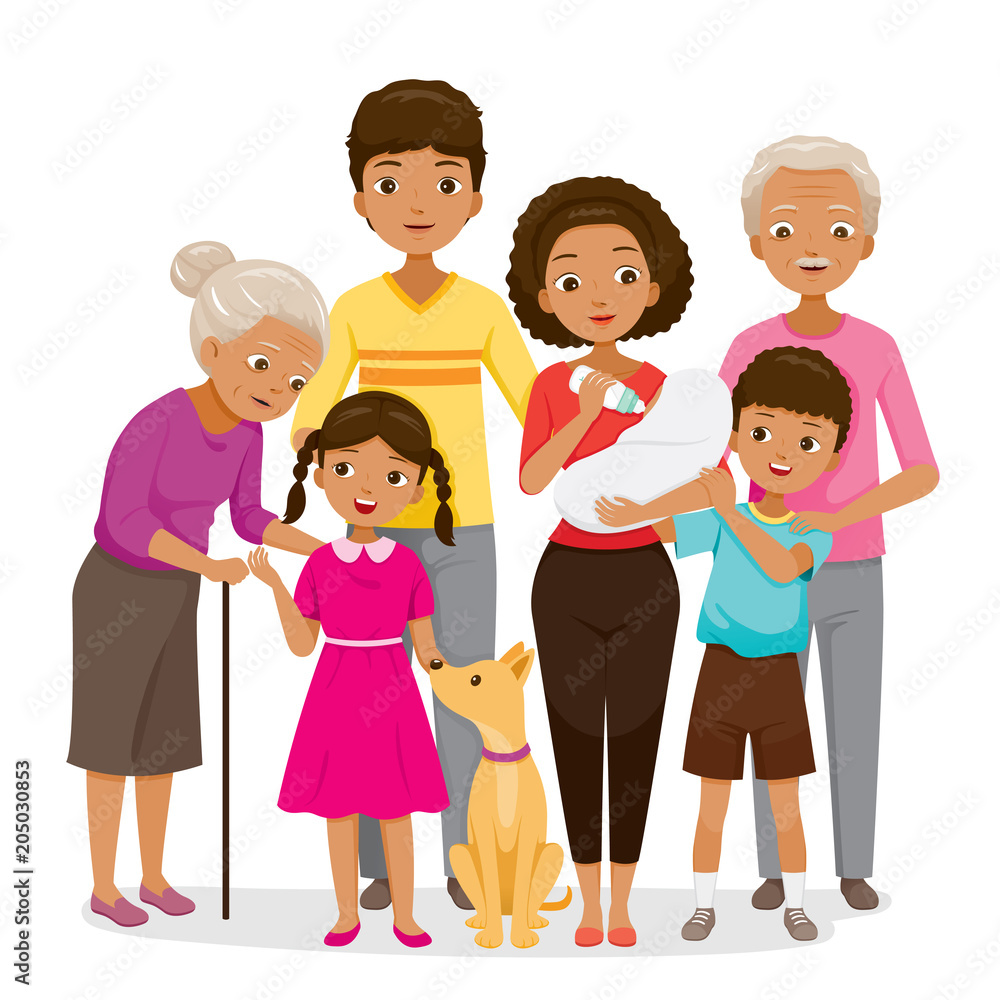 Big Family With Dark Skin Happy Together, Relationship, Togetherness, Children, Infant, Elderly, Adult, Lifestyle Big Family With Dark Skin Happy Together, Relationship, Togetherness, Children, Infant, Elderly, Adult, Lifestyle