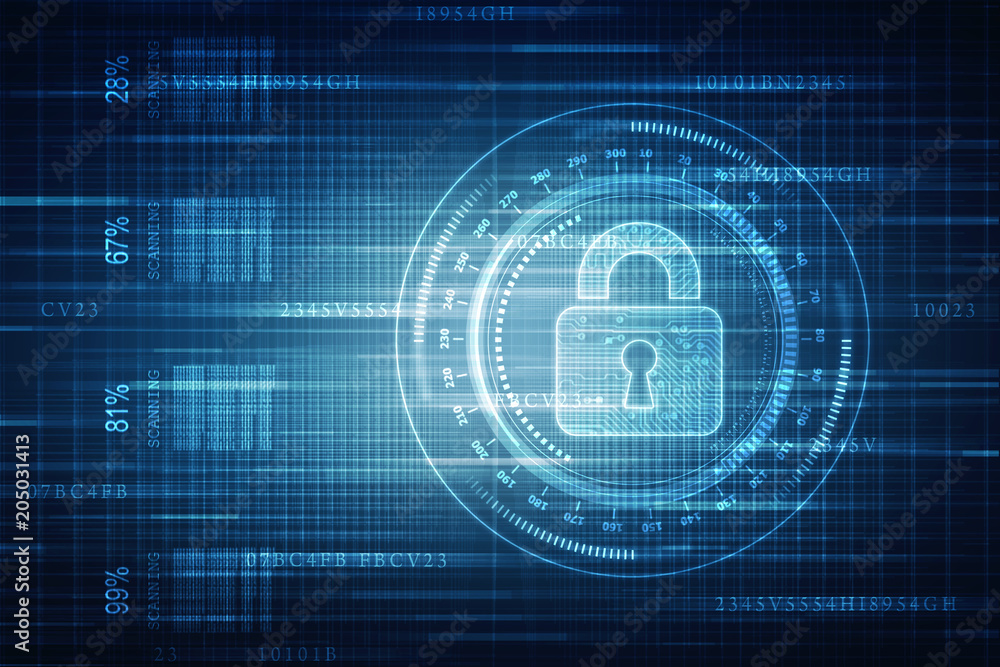 2d illustration Safety concept: Closed Padlock on digital background 2d illustration Safety concept: Closed Padlock on digital background