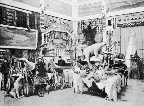 Photography Russland auf der Weltausstellung in Paris, 1900: Der Saal des nördlichsten Sibiriens