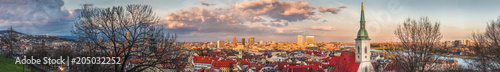 Panoramic View of Cityscape of Bratislava, Slovakia with St. Martin's Cathedral at Sunset © kaycco