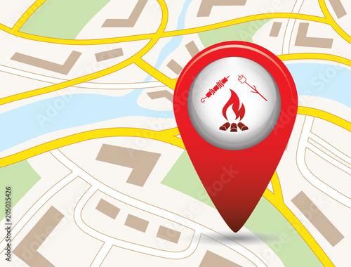 Brazier, zephyr and kebab icon