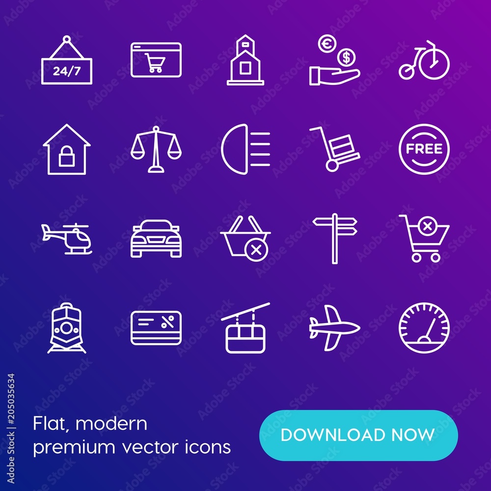 Modern Simple Set of transports, shopping, buildings Vector outline Icons. Contains such Icons as reject, money, faith, car, wheel and more on gradient background. Fully Editable. Pixel Perfect. Modern Simple Set of transports, shopping, buildings Vector outline Icons. Contains such Icons as reject, money, faith, car, wheel and more on gradient background. Fully Editable. Pixel Perfect.
