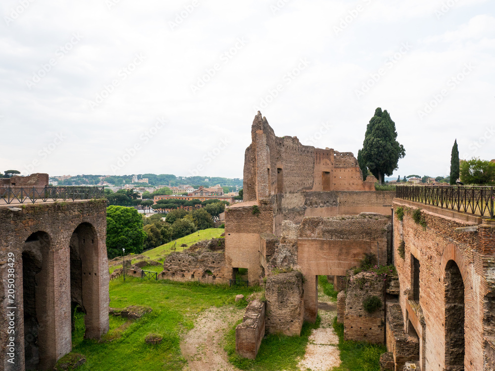 view on ruine at the center of Rome, Italy