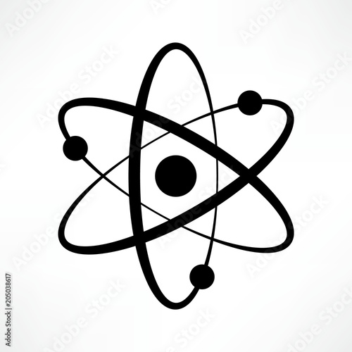 Fotografiet Atom icon vector. Logotype. Symbol
