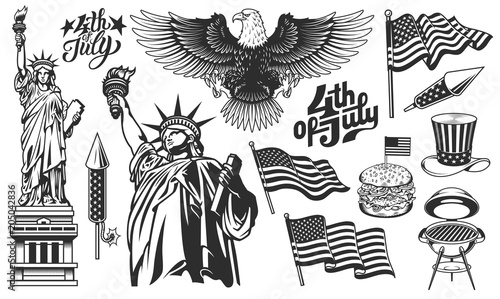 A set of design elements for Independence Day.