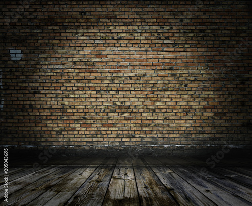 old room with brick wall