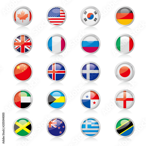 Free Download National flag badge set - GFXLoad