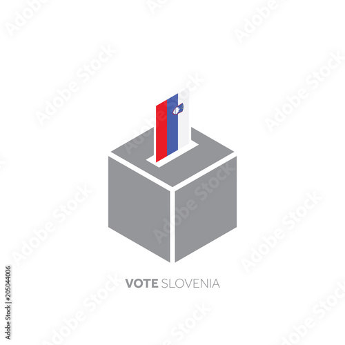 Slovenia voting concept. National flag and ballot box.