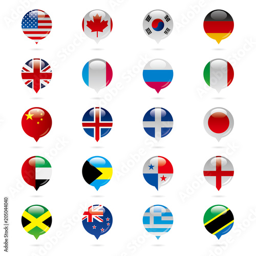 Free Download National flag badge design, speech bubble set. - GFXLoad