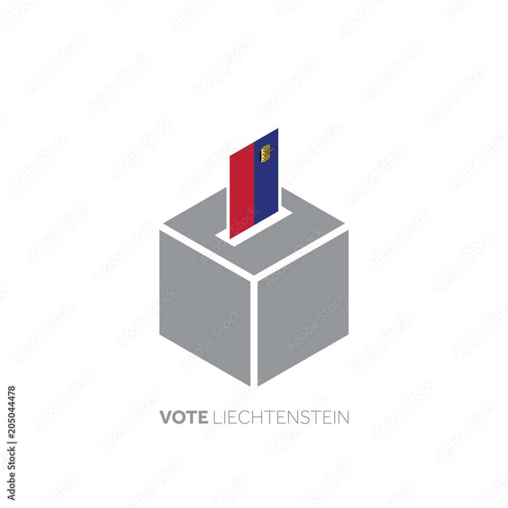 Lietchtenstein voting concept. National flag and ballot box.