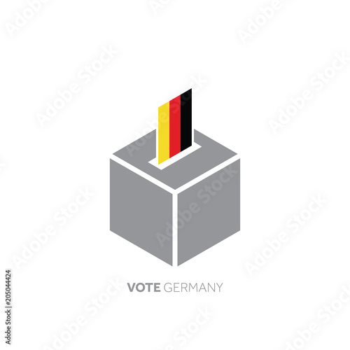 Germany voting concept. National flag and ballot box.