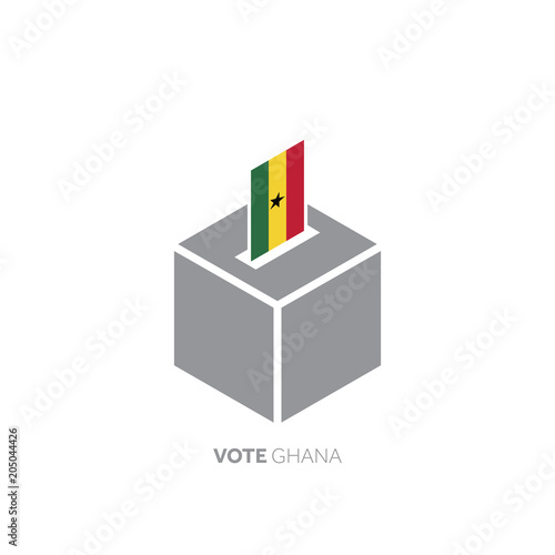 Ghana voting concept. National flag and ballot box.